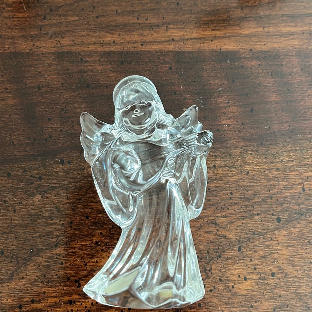 Marquis Waterford Crystal Nativity Collection Miniature Angel Playing Mandolin